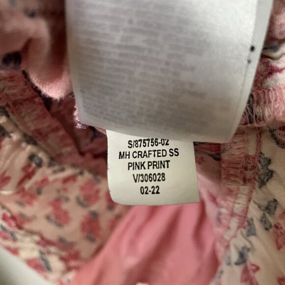 Old Navy Puff Sleeve Printed Mini Swing Dress Womens L Painted Posies Pink - Picture 7 of 8